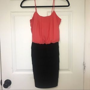 Pink and black dress